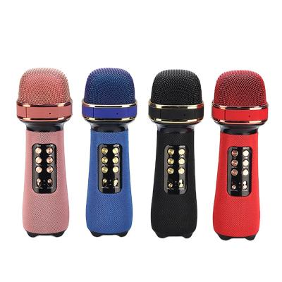 China Wireless Multifunctional Home Karaoke Karaoke Microphone Wireless Mobile Phone Speaker With USB TF FM Wireless Microphone for sale