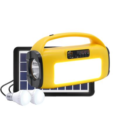 China Europe and America Portable Solar Panel Light Energy Kit Battery Led Lamp Home Deep Cycle Batteries For Radio Speaker System for sale