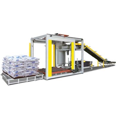 China High Level Fully Automatic Food Robot Palletizer Machine With Winding Machine for sale