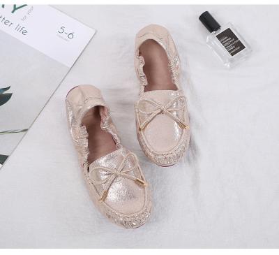 China Women's Big Round Head Fashion Trend Egg Roll Bow Single Women's Shoe Shoes for sale