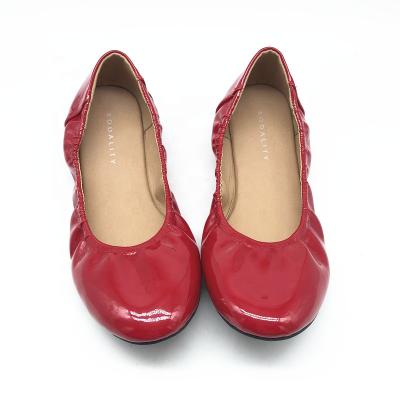 China High Quality Custom Made EVERGREEN Women Red Flats Ladies Girl Ballerina Casual Shoes for sale