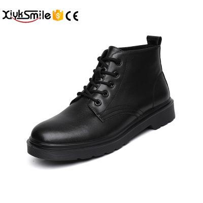 China Men's winter leather high top massage CIA leather shoes plus velvet around the main wild Korean version of small short boots leather shoes for sale