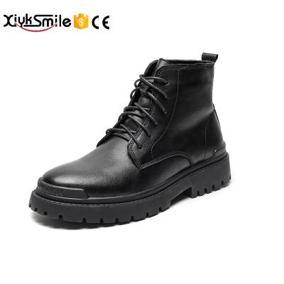 China Winter British Men's Deodorization Martin Boots Men's Style Shoes High Top Boots Plus Velvet Cotton Shoes Warm Tide Shoes for sale