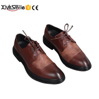 China Waterproof Mens Vintage Patchwork Leather Shoes Black / Brown Two Colors Optional Mens Stylish Shoes for sale