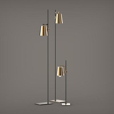 China Minimalist Light Brass Decoration LED Reading Round Vintage Lights Standing Floor Lamp Lighting Wholesaler for sale