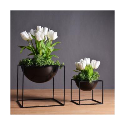 China OEM Best Sales Promotion Modern Aluminum Planter Powder Coated Plant Flower Potted Plant Stand For Indoor Or Outdoor for sale