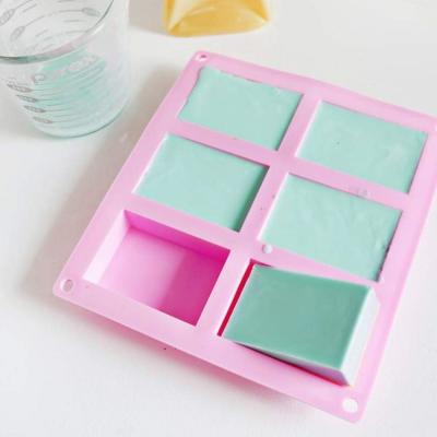 China Reusable Disposable RTS No Stick Silicone Soap Molds 3D Molds Tray 6 Cavities Handmade Custom Craft Thick Quality DIY for sale