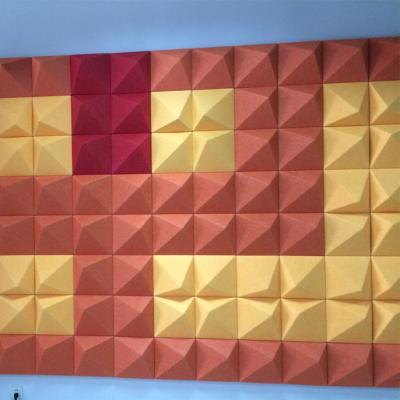 China 3D Diamond Pet Acoustic Panel Decorative Industrial Wall Panel for sale