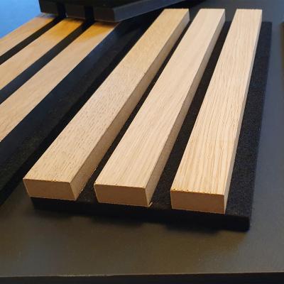 China Modern Wood Slat Polyester And MDF With Veneer Acoustic Panel for sale