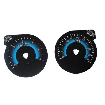 China Custom 2D Polycarbonate Good Auto Light Transmission Car Dial Instrument Cluster Punch Panel for sale