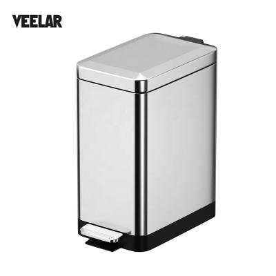 China Living Room Border European Style Kitchen Stainless Steel Creative Quiet Trash Can Stored for sale