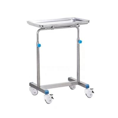 China Modern Clinic Hospital Stainless Steel Surgery Mayo Table Medical Surgical Tray Stand Height for sale