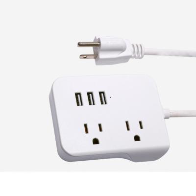 China US Standard Surge Protector New Design Residential/Multipurpose 5 in 1 Power Station with 3 USB Ports 2 Outlet Smart Power Socket for sale