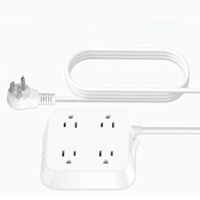 China Residential / General Purpose US Standard Power Strip Surge Protector Extension with 4 USB Ports 4 US Outlet Smart Power Socket for sale