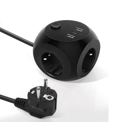 China 2021 EU Design New Arrival Power Strip Extender 3 Outlet Standard Residential/General Purpose New Power With USB Port Fast Charging for sale