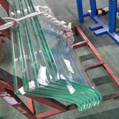 China High Safety 10mm 12mm Clear Tempered safety curved glass price for staircase railing for sale