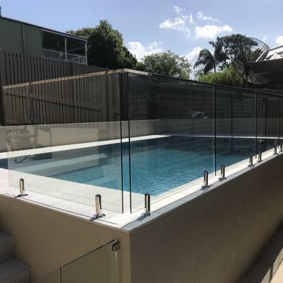 China Outdoor Buttom Supports Framless Structural clear Tempered Glass Swimming Pool Fenceing 10mm 12mm for sale