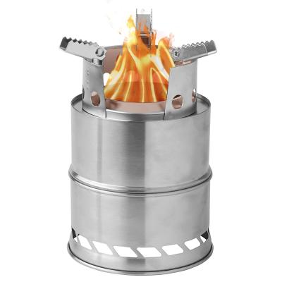 China WC-003 Eco-friendly Stainless Steel Portable Folding Firewood Picnic Camping Stove for sale