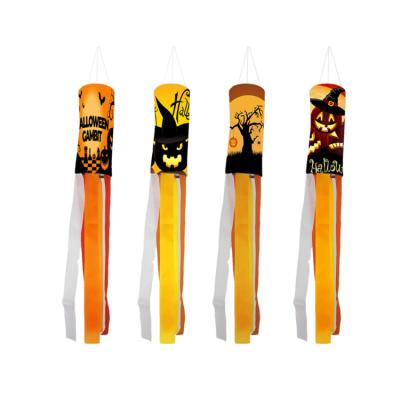 China Direct explosion models Halloween gift factory Amazon hair dryer decoration ghost festival pumpkin lantern digital printing wind sock for sale