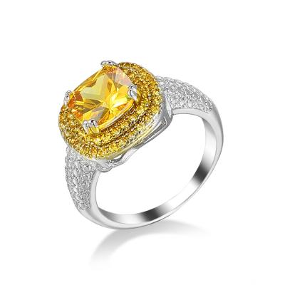 China Crystal Women's Ring Boho Silver Color Yellow Ring Promise Engagement Rings For girl's CZ stone vk-292 luxury feminine FASHIONABLE for sale