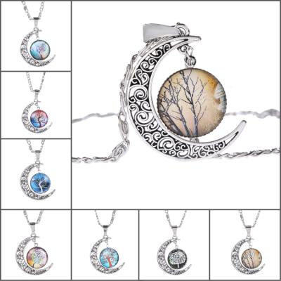 China Nice Design RTSZO-611 Cute Moon Shape Necklace Fashion Party Accessories Jewelry Necklace Factory Supply Statement Pendant Necklace for sale