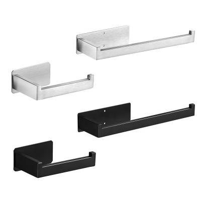 China Simple Stylish Design Matte Black /Silver Metal Paper Holder Assembly Bathroom Towel Rack Durable Easily for sale