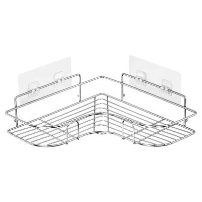 China Kitchen Bathroom Corner Rack Shelf Heart Shaped Wall Mounted Stainless Steel Storage Racks for sale