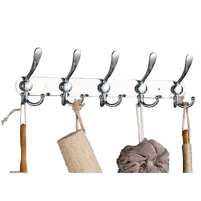 China Strong Load Bearing Hanging Clothes Stored Rack Multiple Polishing Stainless Steel Coat Hooks For Cloakroom for sale