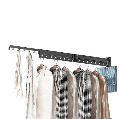 China Durable Aluminum Alloy Hanger Shelf 540 Degree Folding Stretchable Clothes Hanger Saving Dry Space for sale