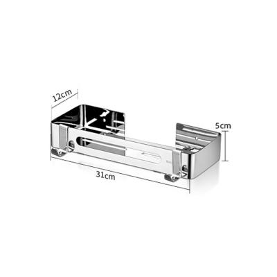 China Sustainable Wholesale Bathroom Corner Rack No SUS304 Storage Rack Square Drilling Wall Mounted Corner Rack for sale