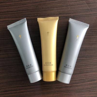 China Aluminum tube cosmetic/cosmetic tube for hotel shampoo. Cosmetic packaging tube round /oval for sale