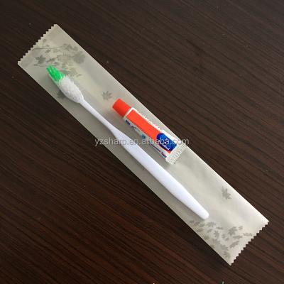 China Disposable Travel Inflatable Toothbrush And Toothpaste Kit With Logo for sale