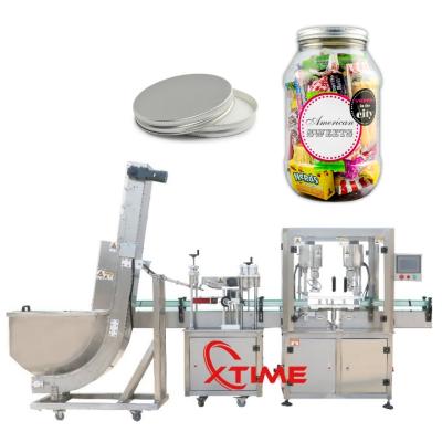 China Automatic Food Sensing and Control Center Screw Capping Machine Automatic Push Down and Lathe Child Resistant Cap Capping Machine for sale