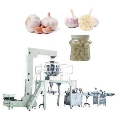 China Food Garlic Peeling Machine Line Connect Garlic Bottle Weighing Sealing Filling Capping Packaging Machine for sale