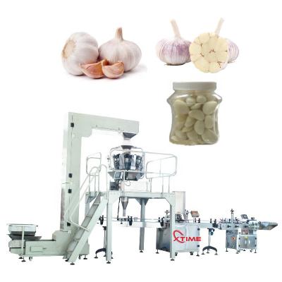 China 1-2 Kg Food Garlic Bottle Weighting Filling Capping Sealing Packing Line for sale