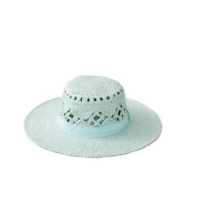 China Wholesale Dobby Hat High Quality Custom Color Kids Hand Crochet Knitted Straw Hat Wide Brim Hats for sale