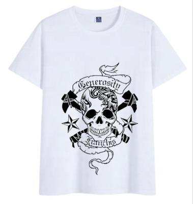 China High Quality 100% Cotton Men's T-shirt Anti-wrinkle The Skull Theme Custom Men's T-shirt Men's T-shirt for sale