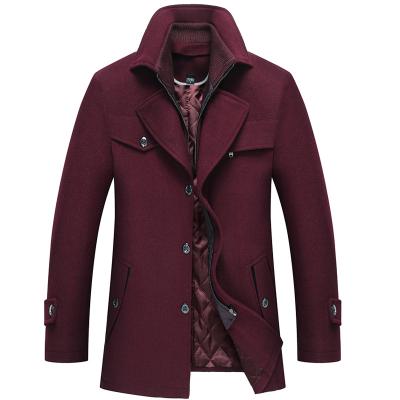 China 2021 new Anti-wrinkle men's wool coat double neck thickened lapel coat men's coat wholesale can be customized for sale