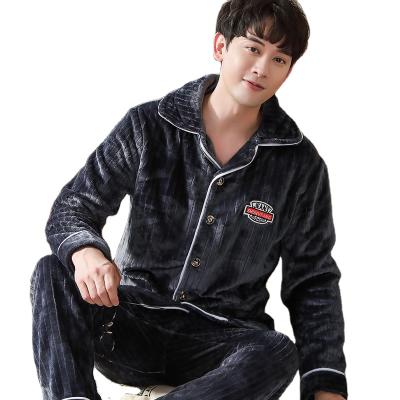 China New arrival thermal pajamas winter velvet coral pajamas for men thickened flannel pajamas for sale