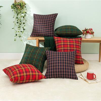 China Home Decor Sofa Pillow Cushion Cover Christmas Decorative Tile Wholesale Cases Plaid Chair Check and Tiles for sale