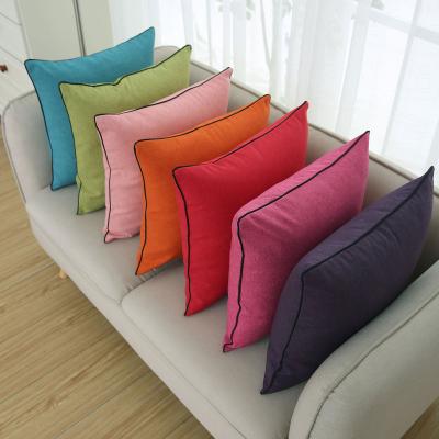 China Anti-Static Home Sofa Blanket Linen Warm Decorative Pillow Vendor Cushion Cover With Piping Edge 18*18