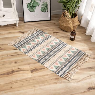 China Hand Washable - Print Tassels Woven Washable Area Rug Mat Farmhouse Decoration Carpets And Door Accent Blankets Bedroom Living Room Area Rug for sale