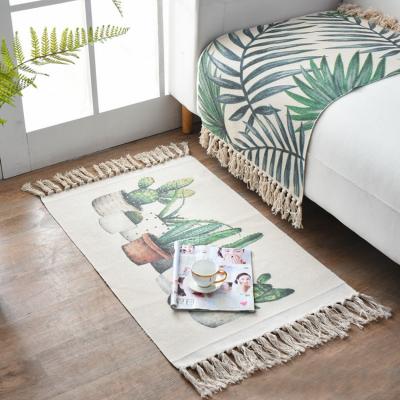 China Rug Makers Washable Nordic Style Printed Area Rugs And Soft Design Printed Bohemian Throw Blanket With Tassels Door Mats For Home for sale