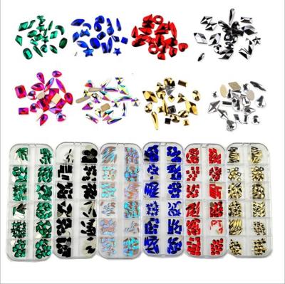 China Flatback 120pcs Muliti - Glass Stone Crystal Diamond For Nails In Nail Size K9 One Box for sale