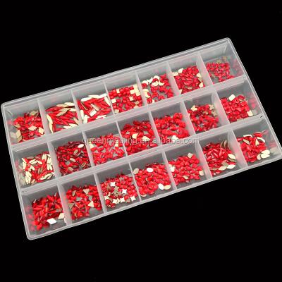 China Not Hot Stones Crystal Rhinestones Christmas Siam Nail Art Rhinestones Set Flatback Crystals ab fix nail for Nails Art Decorations for sale