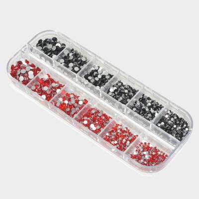 China Flatback Mix 2 Colors 6 Sizes in Box Art Decoration Rhinestone Charms Nail Accessories for sale