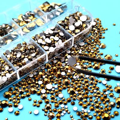 China Wholesale Multi Colors SS4-SS12 Flatback Factory Crystal Non Hotfix Rhinestones For Key Chain Decoration for sale