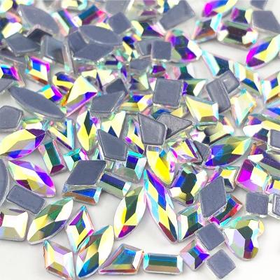 China Wholesale Shiny Flat Back Fake Stone K9 Fancy Stone Hotfix Crystal Ab Decoration Jewelry Clothing for sale