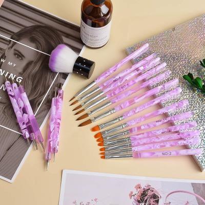 China Factory Price Top Quality Classic Design Kolinsky Acrylic Nail Brush Art With Different Sizes for sale