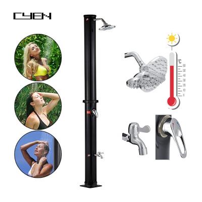 China PVC+ABS WITH CHROME 2021 CYEN PVC Body Swimming Pool Shower Decorative Outdoor Solar Garden Shower Black 35L Beach Outdoor Shower for sale